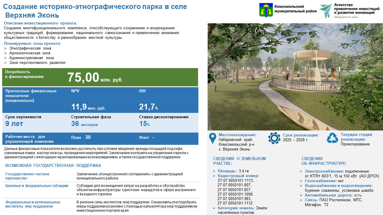 Создание историко-этнографического парка в селе Верхняя Эконь
